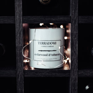 Terradomi cedarwood and tobacco leaf candle