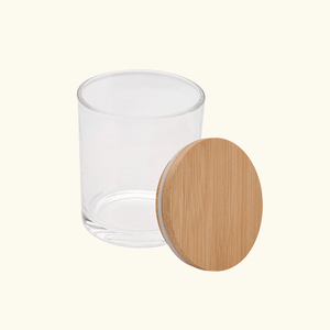 Custom Candle + Bamboo Lid (Premium Glass)