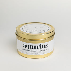 Aquarius zodiac sign candle 