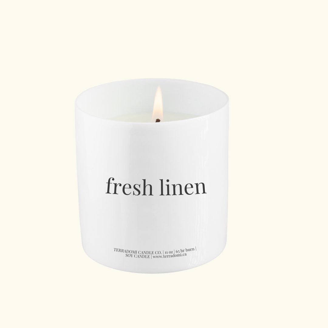 fresh linen scented candle