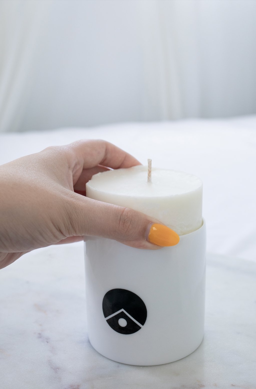 white ceramic jar candle refill