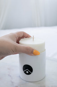 Thumbnail for white ceramic jar candle refill