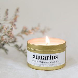AQUARIUS astrology soy candle
