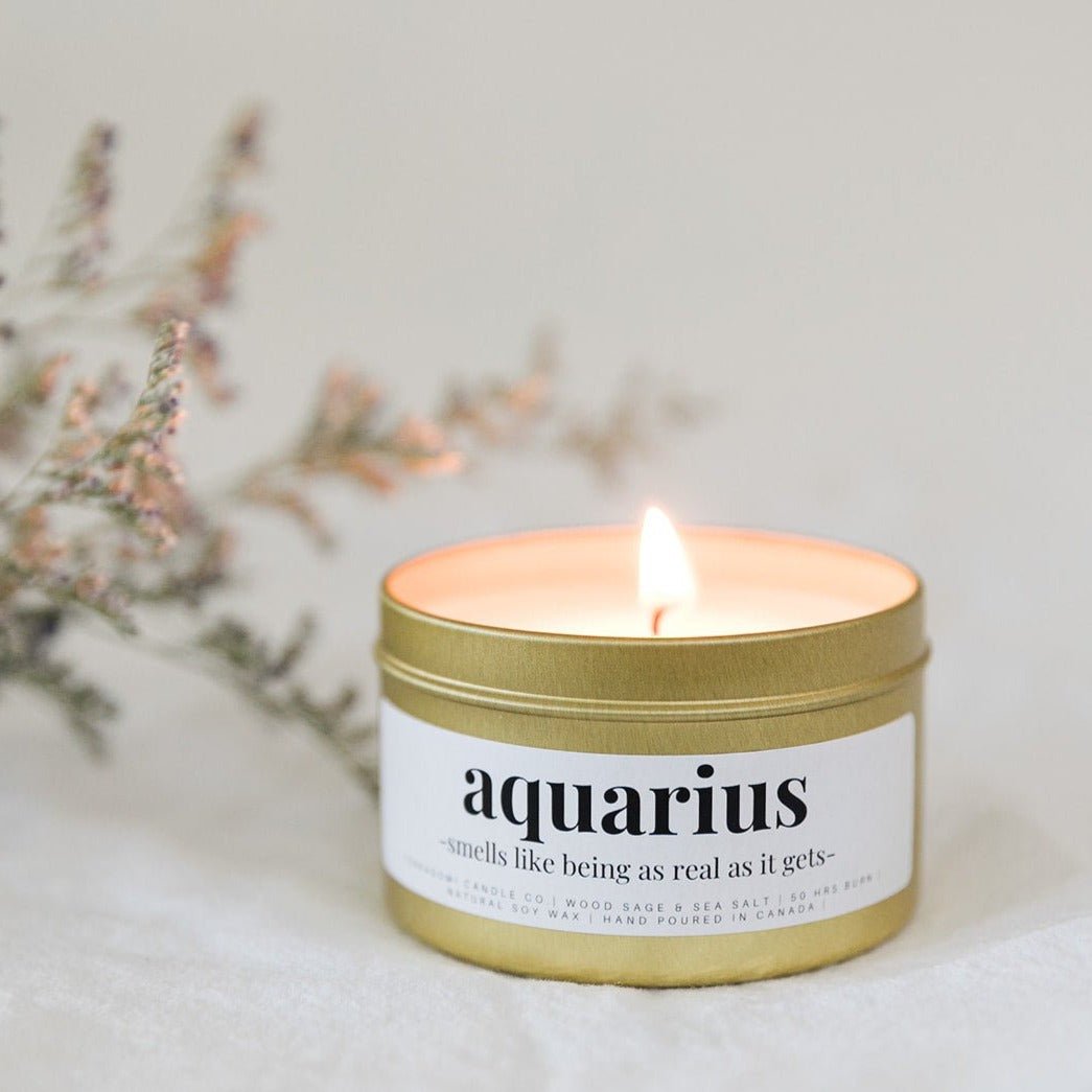 AQUARIUS astrology soy candle