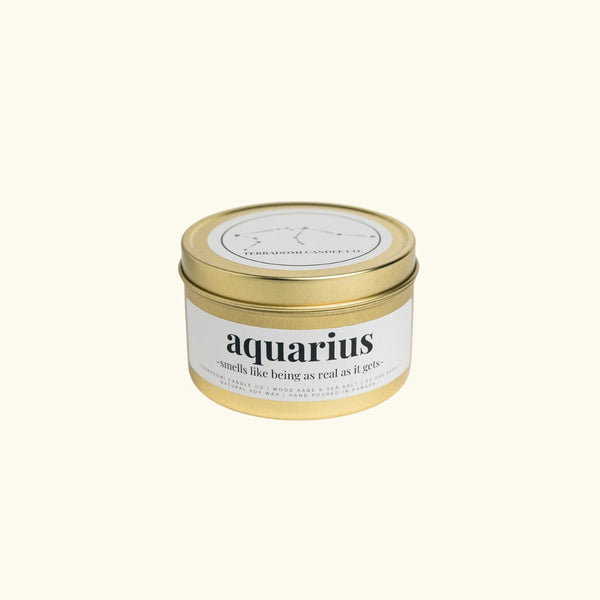 aquarius sign scented candle