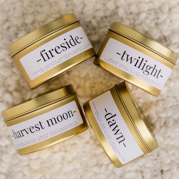 set of 4 fall candle set made in Toronto