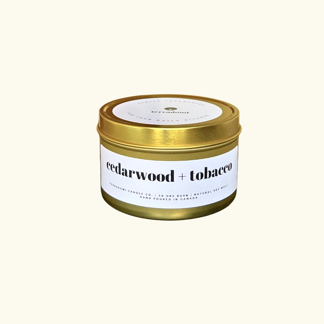 terradomi candle co-toronto-cedarwood-tobacco-scented-soy-candle